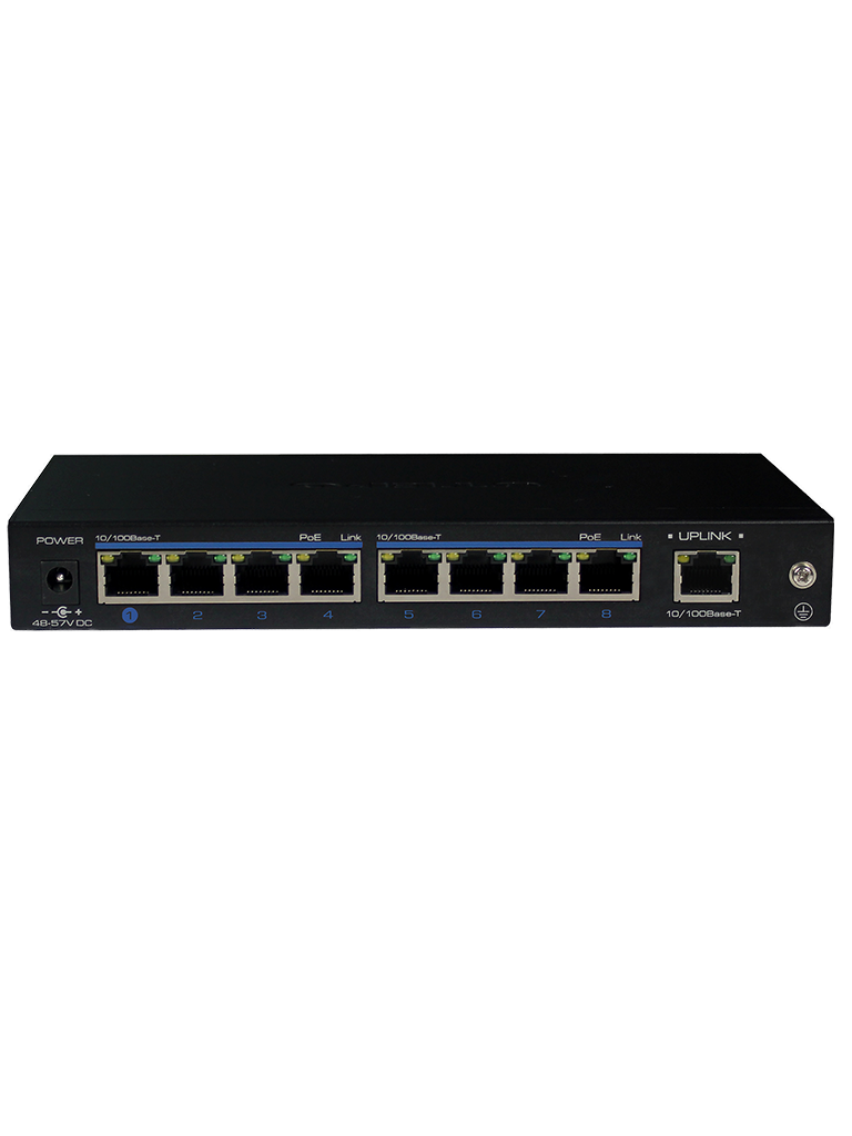 UTEPO UTP3SW08TP120 - Switch PoE / No administrable / 8 Puertos PoE fast ethernet / 1 Puerto fast ethernet / 802.3af&AT / Modo CCTV / PoE 120 Watts