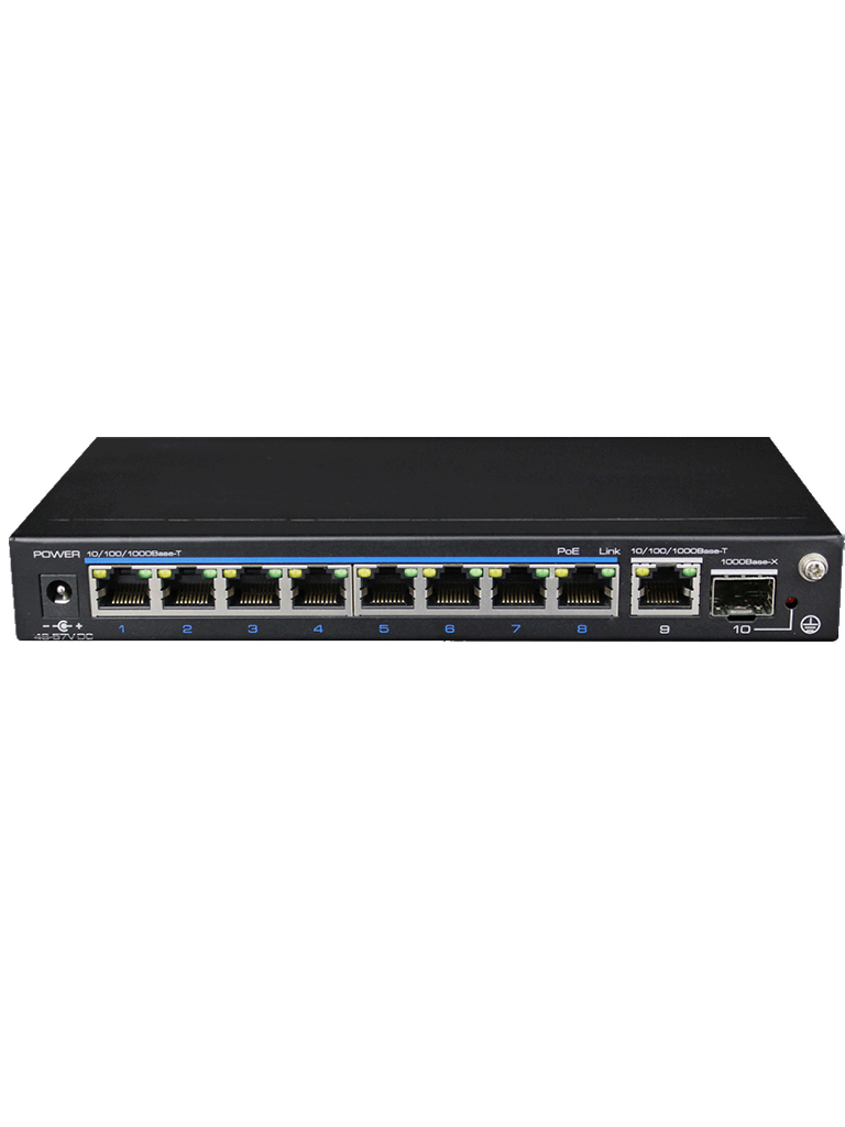 UTEPO UTP3GSW0802TSP120 - Switch Gigabit PoE / No administrable / 8 Puertos PoE Gigabit / 1 Puerto Gigabit RJ45 / 1 Puerto SFP / Modo CCTV / PoE 120 Watts