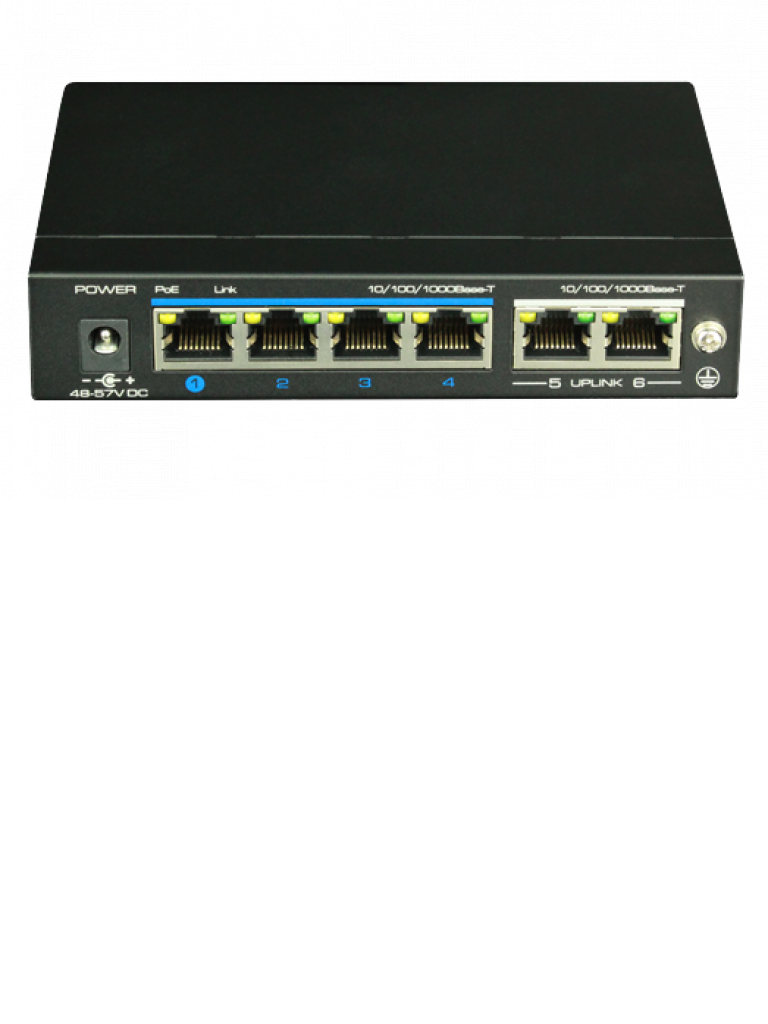 UTEPO UTP3GSW04TP60 - Switch Gigabit PoE / No administrable / 4 Puertos PoE Gigabit / 2 Puertos Gigabit RJ45 / Modo CCTV / PoE 60 Watts