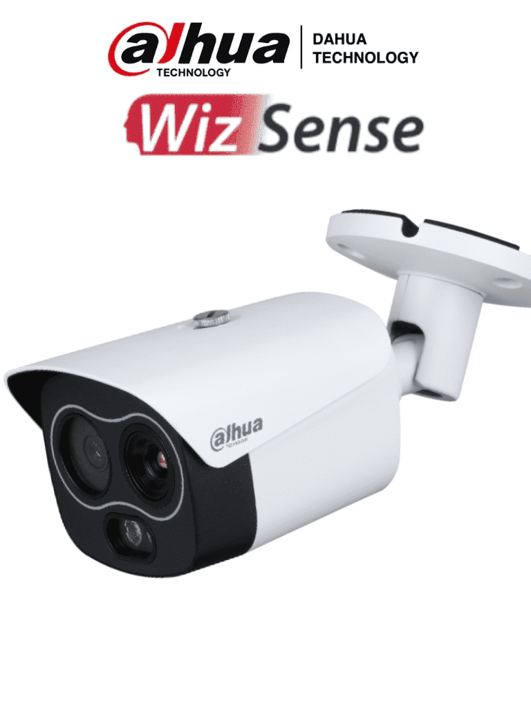 DAHUA TPC-BF1241N-D3F4 - Cámara IP Bullet Térmica Hibrida/ WizSense/ Resolución Térmica 256x192/ Lente Térmico de 3.5 mm/ Lente Visible de 4 MP y 4 mm con 71.2 Grados de Apertura/ H.265/ E&S de Alarma/ Detección de Fuego/ Eureka/ IP67/ PoE/ #ESM2022