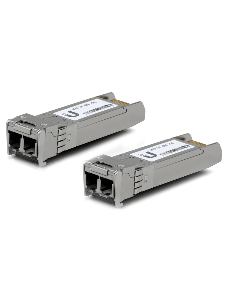 Ubiquiti Networks UF-MM-10G UFiber Módulo SFP+ 10G, transceptor MiniGibic MultiModo 10 Gbps, distancia 300m, conectores LC, paquete de 2 piezas