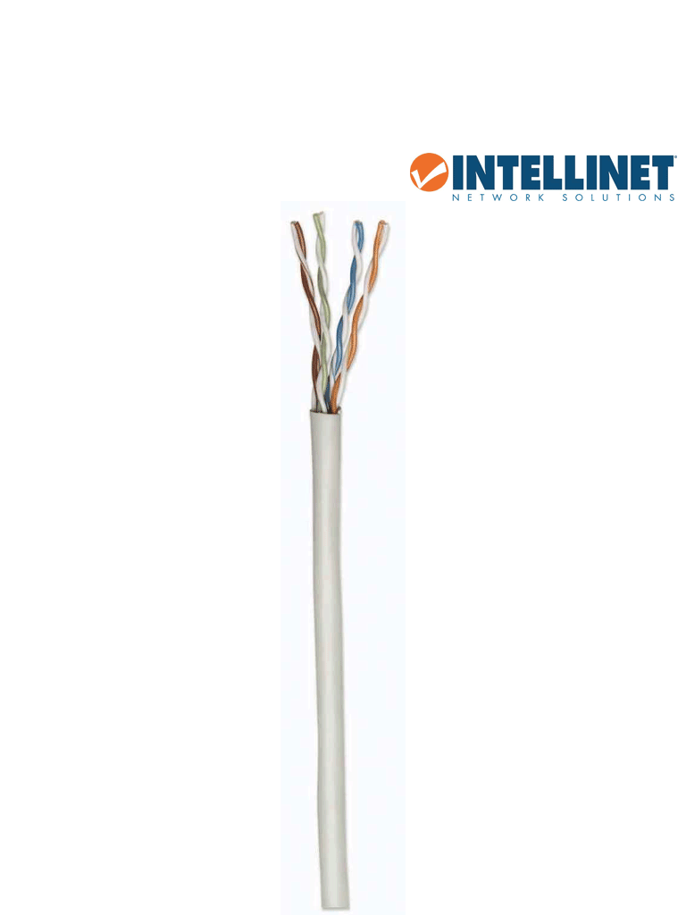 INTELLINET 334136 Bobina de Cable UTP Cat6, Sólida, 100% cobre, 305 m de cable UTP, Filamento sólido, CM, Certificable, Gris