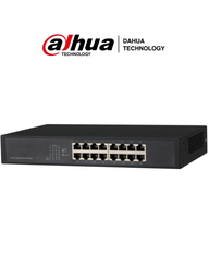 [DRD6100002] DAHUA DHPFS301616GT - Switch Gigabit de 16 Puertos No Administrable/ Capa 2/ 10/100/1000 Base-T/ Carcasa Metalica/ Switching 32G/ Tasa de Reenvio de Paquetes 23.8 Mbps/ Memoria Bufer de Paquetes 2Mb/ Con Proteccion de Descargas/