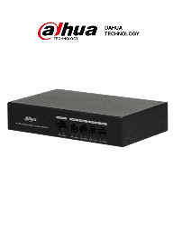 [DHT1850003] DAHUA DH-PFS3005-4ET-36 - Switch PoE de 4 Puertos/ Capa 2/ 1 Puerto 10/100 Base T/ 4 Puertos PoE 10/100 / 36 Watts Totales/ Switching 1 Gbps/ Tasa de Reenvio de Paquetes 744 Kbps/ Memoria Buffer de Paquetes 448 Kb/ Protección de Descargas/