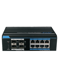 [UGC097005] UTEPO UTP7308GEPOE - Switch industrial Gigabit PoE administrable / L2 / 8 Puertos PoE Gigabit / 4 Puertos SFP Gigabit / 802.3af&AT / Fast RING / PoE 150 Watts