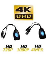 [TVT445033] UTEPO UTP101PVHD12 - Par transceptores de video HDCVI / TVI / A HD / CVBS / Transmision de energia / 300M A 720p / 250M A 2 MP / 4 MP / 150M A 4K