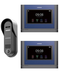 [cmx1040114] COMMAX PAQCDV704MA - Paquete con frente de calle DRC4CP con resolución de 1mp y 2 monitores CDV704MA de 7 pulgadas touch con intercomunicación y guardado de imagen y video en SD