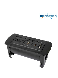 [MAN0560010] MANHATTAN 164832 - Caja de Conexiones para Escritorio de Apertura Giratoria/ 1 Puerto HDMI con Conexión de Paso/ 2 Contactos Electricos/ 2 puertos USB-A con LED y 1 salida de hasta 2.1A / 5 VDC/ 1 Puerto VGA/