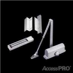 [ACCESSKIT600N] Kit para control de acceso incluye Chapa magnética de 600Lbs / Montajes L y Z / Cierra puerta para 45-65Kg.