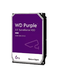 [WDC1490014] WESTERN WD63PURZ- Disco Duro de 6 TB Purple/ Especial para Videovigilancia/ Trabajo 24/7/ Interface: Sata 6 Gb/s/ Cache 256 MB/ Hasta 64 Cámaras/ Hasta 16 Bahías de Discos Duros/ 3 Años de Garantía/