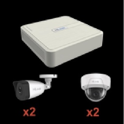 [KIP2MP/2B2D] KIT IP 1080p / NVR de 4 Canales / 2 Cámaras IP Bala / 2 Cámaras IP Domo