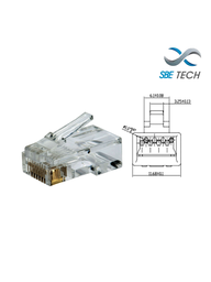 [SBT1610005] SBETECH PLUGRJ45C6- Conector plug RJ45 para cable UTP / CAT 6 / Paquete 50 piezas