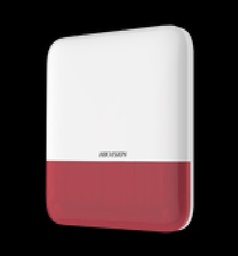 [DS-PS1-E-WB/R] (AX PRO) Sirena Inalámbrica con Estrobo Rojo para Exterior IP65 / 110 dB