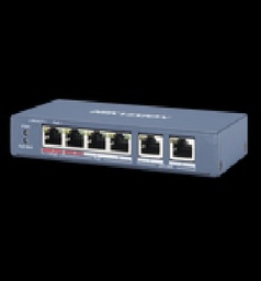 [DS-3E0106HP-E] Switch PoE+ / No Administrable / 3 Puertos 10/100 Mbps 802.3 af/at (30 W) + 1 Puerto 100 Mbps Hi-PoE (60 W) / 2 Puertos 10/100 Mbps Uplink / 250 Metros PoE Larga Distancia / 60 W