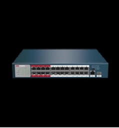 [DS-3E0326P-E/M(B)] Switch No Administrable 24 Puertos PoE+ 100 Mbps / Switch PoE 250 mts LARGA DISTANCIA / 1 Puerto SFP / 1 Puerto Uplink Gigabit