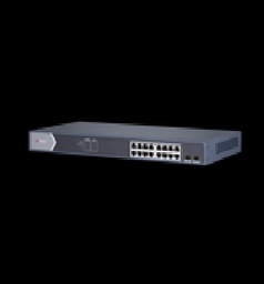 [DS-3E1518P-SI] Switch Administrable de 16 puertos PoE+ (hasta 250 m), 10/100/1000 Mbps, 2 puertos SFP, 225 Watts, configuración remota desde Hik-ProConnect