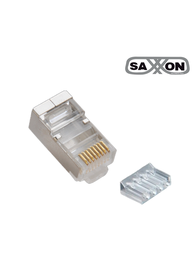 [TCE442036] SAXXON S901E - Conector plug RJ45 para cable UTP con guía / CAT 6 / Blindado / Paquete 100 piezas