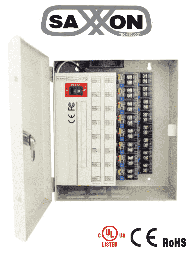 [SXN2280002] SAXXON PSU1220D16H- Fuente de Poder Profesional de 11 a 15 vcd/ 20 Amperes/ Para 16 Camaras Hasta 4k/ 1.25 Amperes por Canal/ Protección contra Sobrecargas/ Filtro de Ruido por Canal/ Uso rudo/