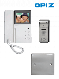 [OPI104017] OPIZ 4PPACK - Paquete con Frente de Calle Metálico y Monitor de 4 pulgadas / Apertura de puerta / Intercomunicación con hasta 2 monitores extra / Incluye Distribuidor Para 3 Frentes