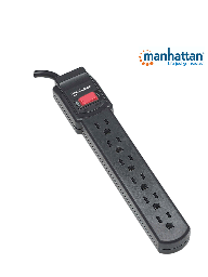 [MAN1760017] MANHATTAN 161138 - Barra Multicontacto 6 Contactos Negra