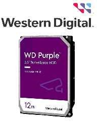 [WDC1490007] WESTERN DIGITAL WD121PURZ - Disco Duro 12 TB / Serie Purple / 3.5 SATA3/ 6GB / S 256MB 24X7 / DVR Y NVR de 1-16 Bahias y 1-64 Cámaras/ #ESM2022