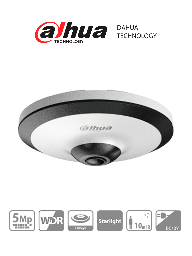 [DHT0300037] DAHUA EW2501 - Camara FishEye de 5 Megapixeles HDCVI/ 360 Grados/ IR de 10 Mts/ WDR Real de 120dB/ Microfono Integrado/ Uso Interior/ Starlight, 2D&3DNR