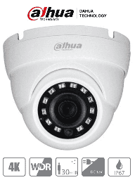 [DHT0300038] DAHUA HDW1801M - Camara Domo 4K/ 8 Megapixeles/ Lente de 2.8 mm/ 105 Grados de Apertura/ IR de 30 Mts/ Metalica/ WDR Real de 120 dB/ Soporta: HDCVI, TVI, AHD Y CBVS / IP67/ #LoNuevo