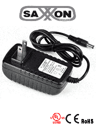 [TVN171015] SAXXON PSU1202E - Fuente de Poder Regulada de 12vdc/ 2 Ampers/ Con Cable de 1.2 Metros/ Conector Macho/ Especial para Camaras de CCTV/ Usos Multiples/