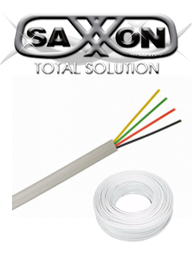 [SXN1570002] SAXXON OWA4305JF- Cable de alarma de 4 conductores/ CCA/ Calibre 22 AWG/ 305 metros/ Retardante a la flama/ Recomendable para control de acceso/ Videoportero/ Audio