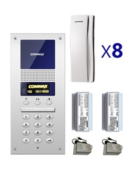 [cmx107024] COMMAX AUDIOGATEPACK8 - Paquete de Audioportero para edificios departamentales/ Incluye Frente de calle, 8 Auriculares, 2 distribuidores CCU204AGF, 2 fuentes de 24 VDC / #Audiogate