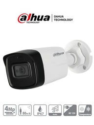 [DHT0290017] DAHUA HFW1400TL-A - Cámara Bullet 4 Megapixeles/ Lente de 2.8 mm/ Angulo de 97 Grados/ Microfono Integrado/ IR de 80 Mts/ IP67/ DWDR/