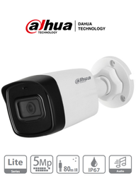 [DHT0290037] DAHUA HAC-HFW1500TL-A-28 - Camara Bullet de 5 Megapixeles/ Microfono Integrado/ Lente de 2.8mm/ IR de 80 Mts/ IP67/ Starlight/ CVI/CVBS/AHD/TVI/