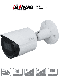 [DHT0030020] DAHUA IPC-HFW2431S-S-S2 - Cámara IP Bullet de 4 Megapixeles/ Lente de 2.8mm/ 102 Grados de Apertura/ IR para 30 Mts/ H.265/ WDR Real/ Videoanaliticos con IVS/ IP67/ PoE/ Ranura para MicroSD/