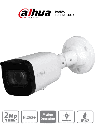 [DHT0030052] DAHUA IPC-HFW1230T1N-ZS - Camara IP Bullet de 2 Megapixeles/ Lente Motorizado de 2.8 a 12mm/ H.265+/ IR de 50 Mts/ IP67/ PoE/ Ranura para MicroSD/ DWDR/ 3D DR/ HLC/ BLC/