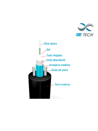 [SBT1930013] SBETECH FOEXAR6SM- Fibra óptica con armadura metálica de 6 hilos Monomodo OS2 /Exterior / Precio por Metro / Múltiplo de venta de 100 mts / Tiempo de entrega de 1 a 2 días SPV