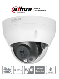 [DHT0040003] DAHUA IPC-HDPW1431R1-S4 - Camara IP Domo de 4 Megapixeles/ Lente de 2.8mm/ IR de 30 Mts/ H.265/ WDR Real/ IP67/ PoE/ 3D DNR/ HLC/