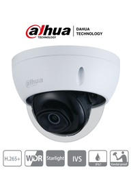 [DHT0040010] DAHUA IPC-HDBW2831E-S-S2 -Cámara IP Domo Antivandalica 4k/ 8 Megapixeles/ Lente de 2.8mm/ 105 Grados de Apertura/ H.265+/ WDR Real de 120 dB/ IR de 30 Mts/ Videoanaliticos con IVS/ IP67/ IK10/ PoE/ Ranura para MicroSD/