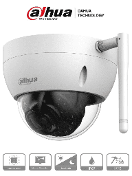 [DHT0040036] DAHUA IPC-HDBW1435E-W-S2 - Camara IP Domo Wifi de 4 Megapixeles/ Lente de 2.8mm/ 97 Grados de Apertura/ IR de 30 Mts/ Ranura para MicroSD/ IP67/ Antivandalica IK10/ DWDR/ BLC/ HLC