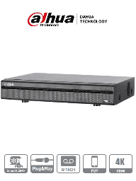 [DHT0370025] DAHUA DHI-XVR5116H-4KL - DVR de 16 Canales 4k/ H.264+/ 8 Canales IP Adicionales (24 Canales Totales)/ 1 E&S de Audio/ 1 Puerto Sata de Hasta 8 TB/ HDMI&VGA