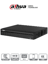 [DHT0360010] DAHUA DHI-XVR5108HS-4KL - DVR de 8 Canales 4k/ H.264/ 4 Canales IP Adicionales/ Maximo 12 Canales/ 1&1 E&S de Audio/ 1 Puerto Sata de 8 TB/ 1 HDMI&VGA/