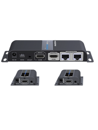 [TVT017008] SAXXON LKV712PRO- Kit extensor HDMI de 2 Puertos/ Hasta 40 metros/ CAT6/ 6A/ 7/ Resolucion 1080p/ loop HDMI/ Transmisor IR/ Plug and play