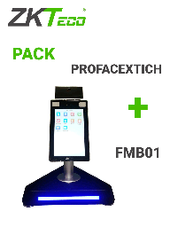 [ZKT0810050] ZKTECO ProfaceXFMB01Pak - Terminal de Control de Acceso y Asistencia Facial y Palma con Medición de Temperatura y Detección de Cubrebocas / 30 000 Rostros / 5 000 Palmas / Incluye Pedestal de Escritorio FMB01 / #MTD /