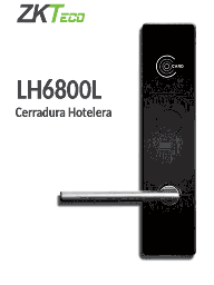 [ZKT2450002] ZKTECO LH6800L- Cerradura izquierda para hotel / MIFARE 13.56 Mhz / 35 a 45 mm grosor de puerta / Aleacion de Zinc / 224 eventos