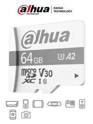 [DHT1510002] DAHUA TF-P100/64 GB - Dahua Memoria Micro SD de 64 GB UHS-I/ C10/U3/V30/A2/ Velocidad de Lectura 100 MB/s/ Velocidad de Escritura de 38 MB/s/ Especializada para Videovigilancia/