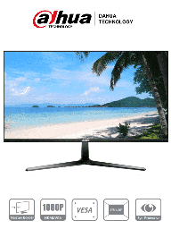 [DHT0520007] DAHUA DHI-LM27-B200 - Monitor de 27 Pulgadas/ Full HD/ Especial para Videovigilancia/ Ideal para trabajo 24/7/ Marco Ultra Delgado/ Angulo de 178 Grados de Visualización/ Entrada HDMI&VGA/ VESA/