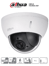 [DAI0450083] DAHUA SD22204UEN - GN - Camara IP PTZ Mini Domo Antivandalica de 2 Megapixeles/ 4x de Zoom Optico/ H.265/ WDR Real de 120 dB / Videoanaliticos con IVS/ .005 Lux/ Starlight/ IK10/ IP66/ PoE/