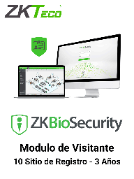 [ZKA0680004] ZKTECO ZKBSVISP103Y - Licencia para gestión de Visitas en Biosecurity / 20 000 Visitas por mes / 10 Sitios de Registro / Vigencia 3 Años