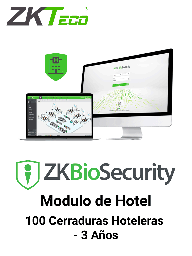 [ZKA0680011] ZKTECO ZKBSHOTELP1003Y - Licencia para Modulo de Hoteleria Biosecurity Capacidad 100 Cerraduras Hoteleras / 3 Años