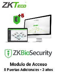 [ZKT0680036] ZKTECO ZKBSACADDP53Y - Modulo de Control de Acceso para Agregar 5 Puertas en Biosecurity / Arriba de 25 puertas / Vigencia 3 años