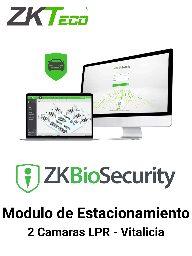 [ZTA0680018] ZKTECO ZKBSPARKLPR2 - Modulo Vitalicio de Estacionamiento para Biosecurity / 10 000 Usuarios / 1000 Áreas / 1000 Departamentos / Soporta 2 Cámaras LPR